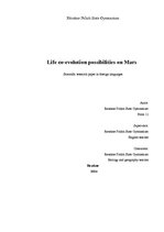 Kutatási anyagok 'Life Co-Evolution Possibilities on Planet Mars', 1.                