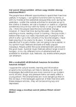 Összefoglalók, jegyzetek 'Angol érettségi szóbeli témakörök', 19.                