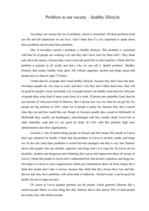 Esszék 'Healthy Lifestyle', 1.                