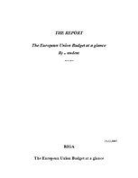 Kutatási anyagok 'European Union Budget', 1.                
