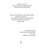 Záródolgozatok 'The Use of Theatresports in Developing Students' Communication Skills', 16.                