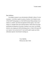 Összefoglalók, jegyzetek 'Application Letter and CV', 1.                