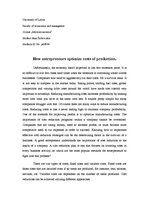 Esszék 'How Entrepreneurs Optimize Costs of Production', 1.                