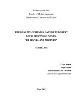 Kutatási anyagok 'The Duality of Human Nature in Robert Louis Stevenson Novel "Dr. Jekyll and Mr. ', 1.                