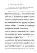 Záródolgozatok 'English as a Means of Communication between the West and the East', 14.                