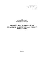 Esszék 'Manifestations of the Medieval and Renaissance Traditions in "Decameron" by Bocc', 1.                