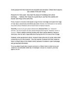 Esszék 'Argumentative Essay about Museums', 1.                