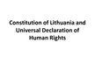 Prezentációk 'Constitution of Lithuania and Universal Declaration of Human Rights', 1.                