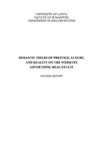 Kutatási anyagok 'Semantic Fields of Prestige, Luxury, and Quality on the Websites Advertising rea', 1.                