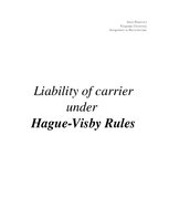 Kutatási anyagok 'Liability of Carrier Under Hague-Visby Rules', 1.                