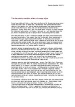 Esszék 'The Factors to Consider when Choosing a Job', 1.                