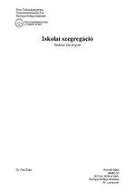 Kutatási anyagok 'Iskolai szegregáció', 1.                