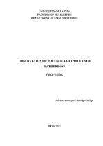 Esszék 'Observation of Focused and Unfocused Gatherings', 1.                