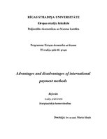 Kutatási anyagok 'Advantages and Disadvantages of International Payment Methods', 1.                