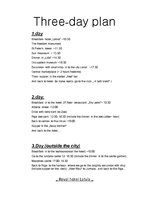 Összefoglalók, jegyzetek 'Three Days Plan', 1.                