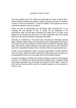 Esszék 'Computer: a Friend or a Foe?', 1.