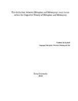 Kutatási anyagok 'The Distinction between Metaphor and Metonymy', 1.                