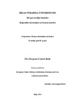 Esszék 'The European Central Bank', 1.                