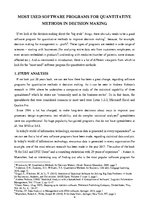 Kutatási anyagok 'Most Used Software Programs for Quantitative Methods in Decision Making', 4.                