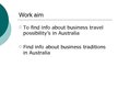Prezentációk 'Business Travel to Australia', 2.                