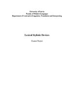 Összefoglalók, jegyzetek 'Lexical Stylistic Devices', 1.                