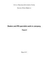 Kutatási anyagok '"Reaton" and PR specialist work in company', 1.                