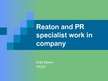 Kutatási anyagok '"Reaton" and PR specialist work in company', 9.                