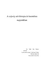 Kutatási anyagok 'Szóéletrajz', 1.                