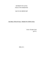 Kutatási anyagok 'Global Financial Crisis in Lithuania', 1.                