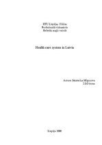 Kutatási anyagok 'Health Care System in Latvia', 1.                