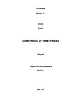Összefoglalók, jegyzetek 'Comparison of Two Enterprises', 1.                