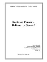 Esszék 'Robinson Crusoe - Believer or Sinner', 1.                