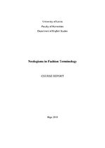 Kutatási anyagok 'Neologisms in Fashion Terminology', 1.                