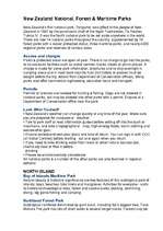 Összefoglalók, jegyzetek 'New Zealand National, Forest & Maritime Parks', 1.                