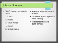 Prezentációk 'Tourism Development in Mongolia', 6.                