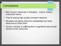 Prezentációk 'Tourism Development in Mongolia', 16.                