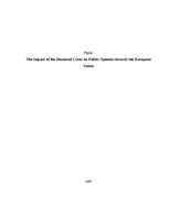 Kutatási anyagok 'The Impact of the Financial Crisis on Public Opinion towards the European Union', 1.                