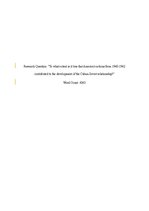 Kutatási anyagok 'To what Extent Is It True that America's Actions from 1960-1962 Contributed to t', 1.                