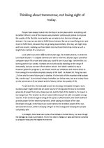 Esszék 'Thinking Tomorrow', 1.                