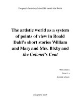 Kutatási anyagok 'The Artistic World as a System of Points of View in Roald Dahl’s Short Stories "', 1.                