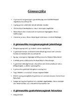 Összefoglalók, jegyzetek 'Testnevelés érettségi tétel, gimnasztika', 1.                
