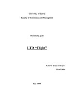 Üzleti tervek 'Marketing Plan LTD "Flight"', 1.                