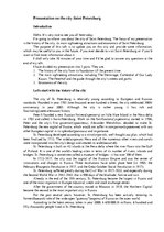 Összefoglalók, jegyzetek 'The City of Saint Petersburg', 1.                