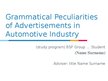 Kutatási anyagok 'Grmmatical Aspects of Automobile Advertisements', 48.                