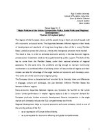 Esszék 'Major Policies of the Union: Competition Policy, Social Policy and Regional Deve', 1.                