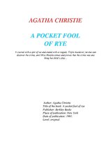 Összefoglalók, jegyzetek 'Agatha Christie "A Pocket Full of Rye"', 3.                