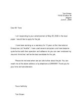 Minták 'Application Letter', 1.                