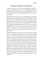 Esszék 'Development of Production in Clothing Industry', 1.                