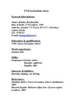 Minták 'Curriculum Vitae', 1.                