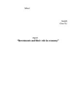 Összefoglalók, jegyzetek 'Investments and Their Role in Economy', 1.                